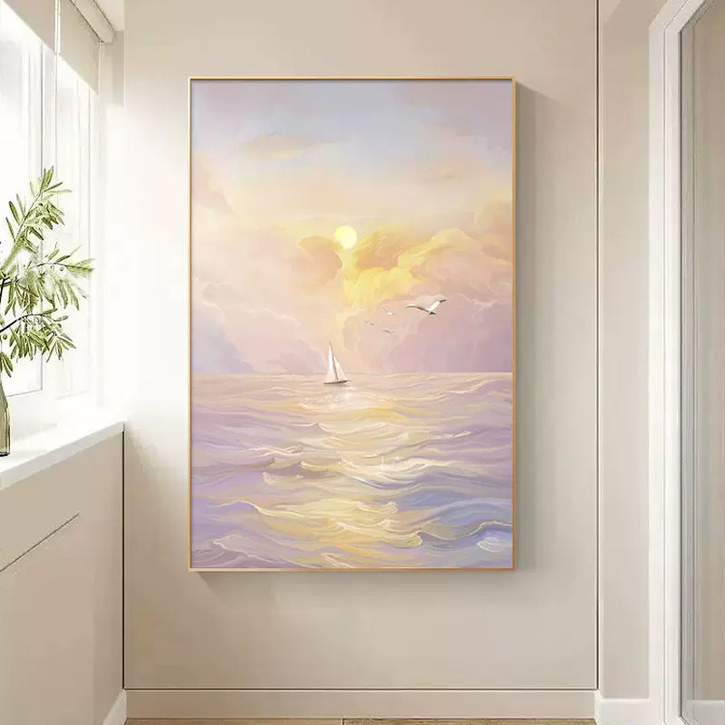 Framed Coastal Sunset Canvas Artwork Homeandso
