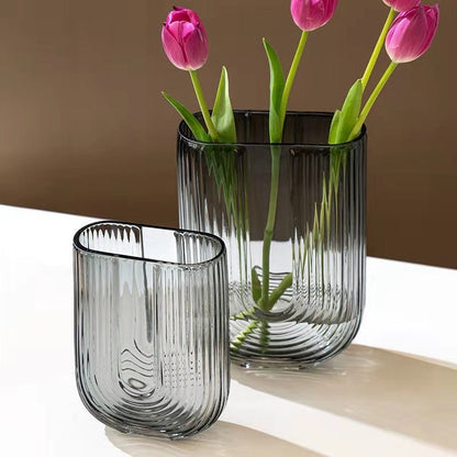 Ribbed Glass Vase