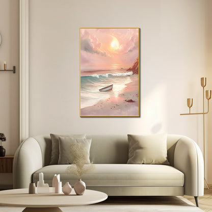 Framed Coastal Sunset Landscape Artwork Homeandso