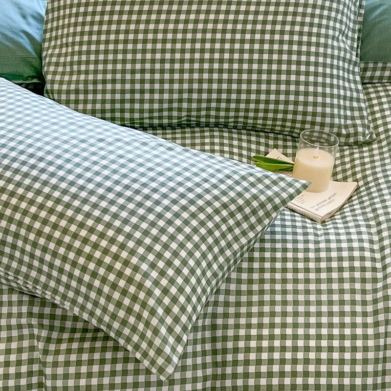 Gingham Patterned Duvet Cover Set