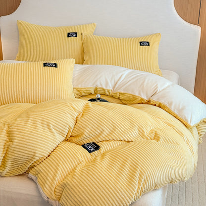 Plush Ribbed Comforter Set