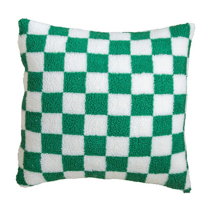 Plush Checkerboard Throw Pillow
