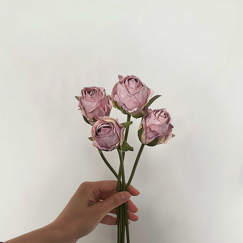 Lifelike Artificial Rose Stem Bouquet