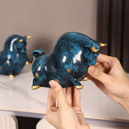 Decorative Bull Figurine Homeandso