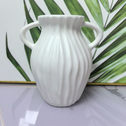 Elegant Ribbed Decorative Vase