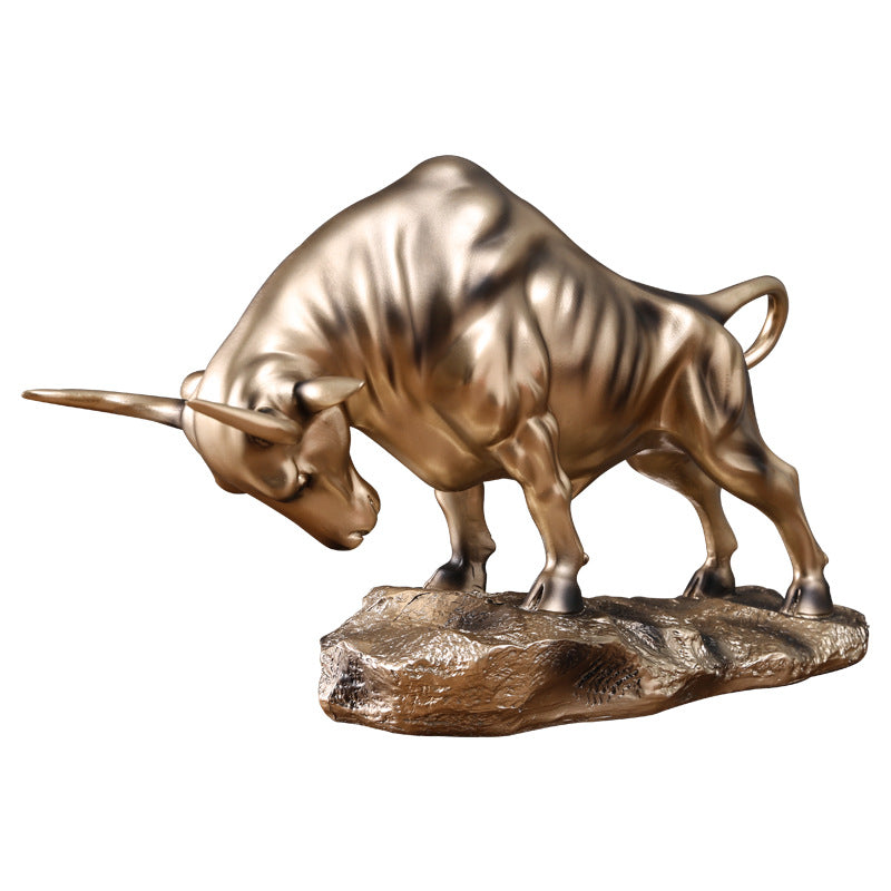 Decorative Golden Bull Sculpture Homeandso