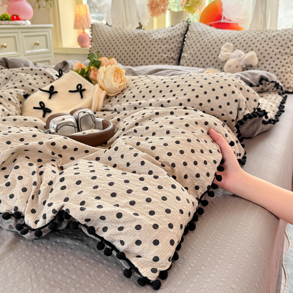 Playful Polka Dot Duvet Cover Set Homeandso