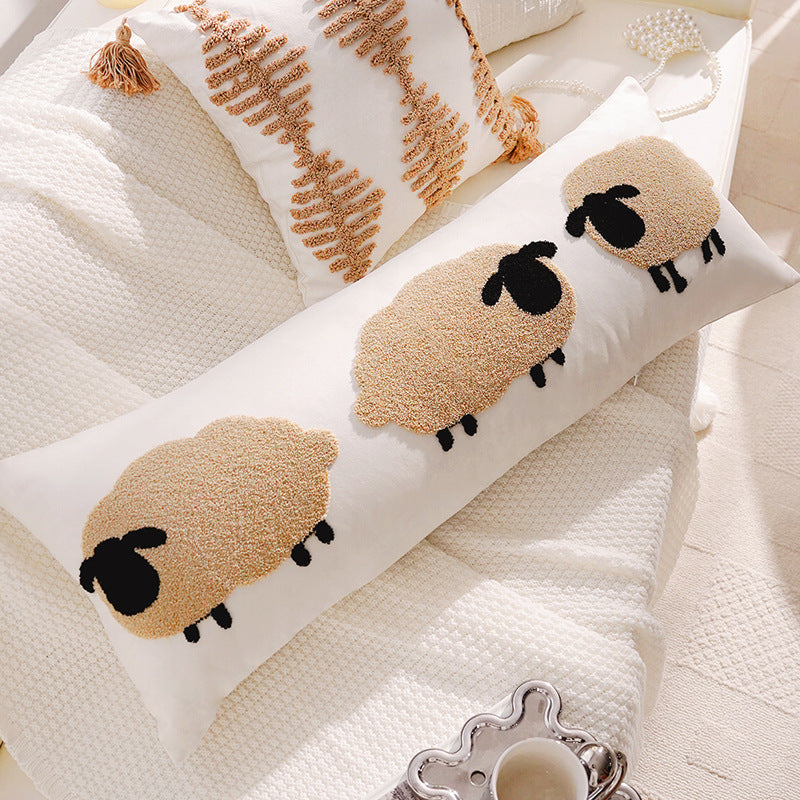 Long Sheep-Themed Decorative Pillow