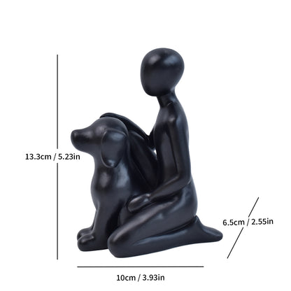 Abstract Couple and Dog Figurine Homeandso
