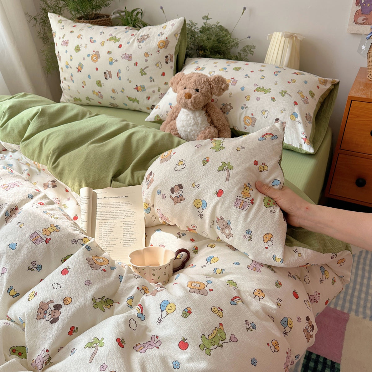 Playful Cartoon Duvet Cover Set Homeandso