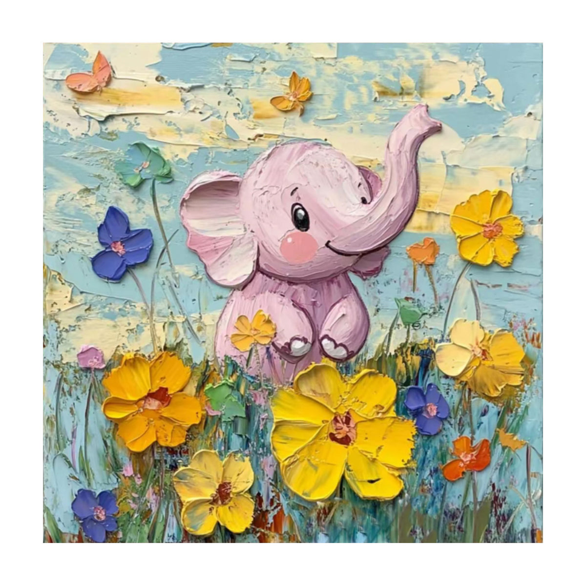 Whimsical Elephant Canvas Artwork Homeandso