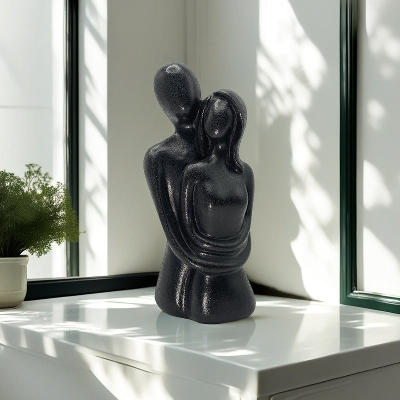 Romantic Couple Embrace Sculpture Homeandso
