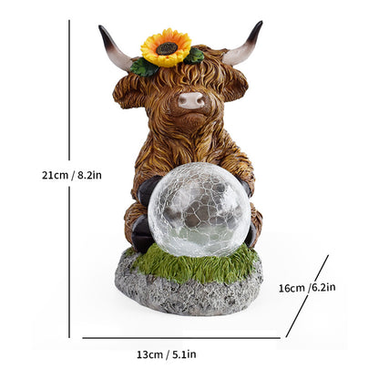 Decorative Highland Cow Solar Lantern Homeandso