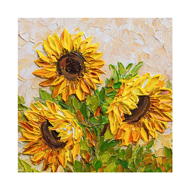 Textured Sunflower Relief Canvas Artwork Homeandso