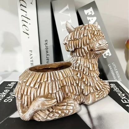 Decorative Highland Cow Planter Homeandso