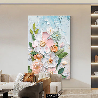 Floral Embellished Canvas Artwork Homeandso