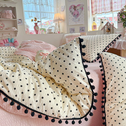 Heart Patterned Decorative Pillow and Duvet Cover Set Homeandso