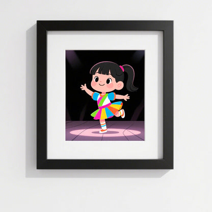 Whimsical Desert Oasis Illustration Wall Art Frame