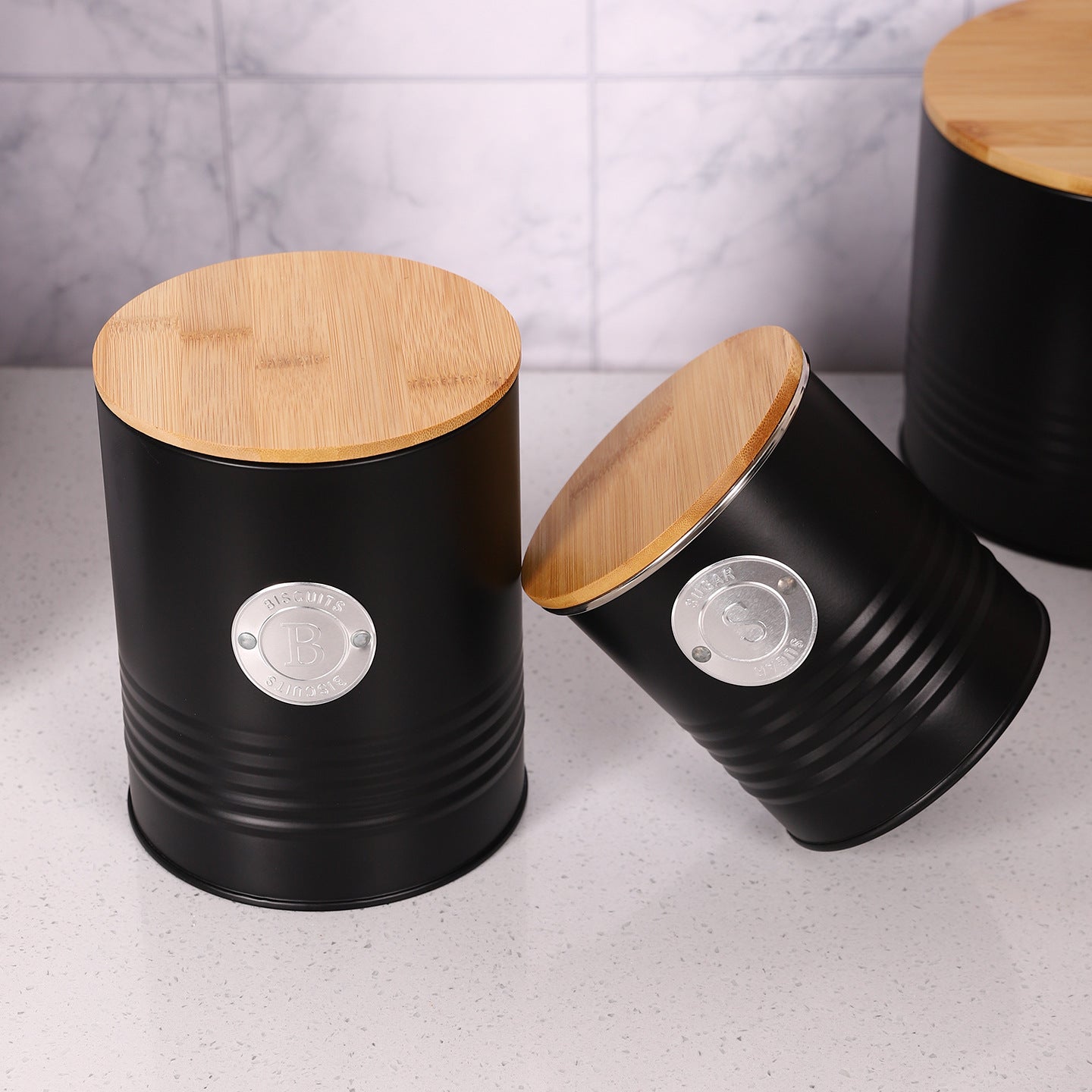 Bamboo and Black Storage Container Homeandso