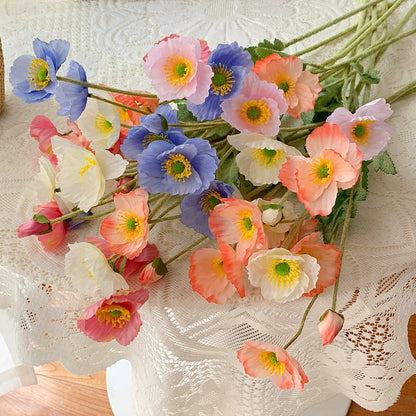 Lifelike Artificial Poppy Stem Arrangement