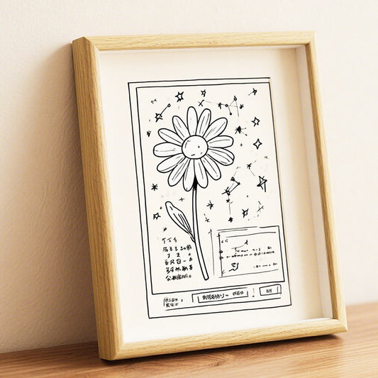 Whimsical Floral Illustration Frame