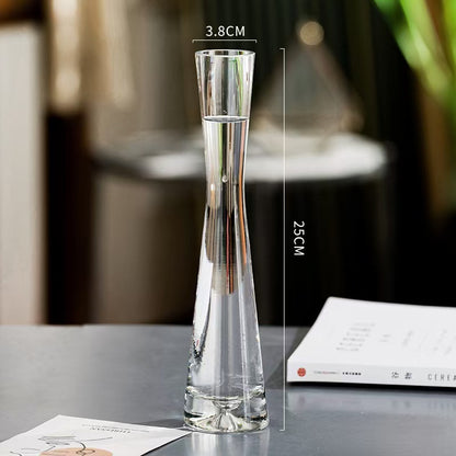 Elegante hohe Glasblumenvase