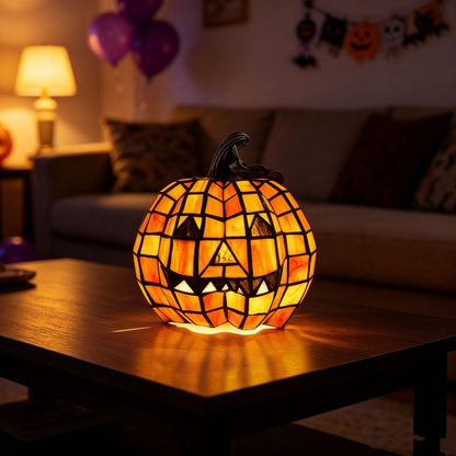 Stained Glass Pumpkin Table Lamp