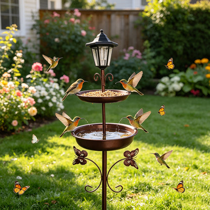 Elegant Outdoor Solar Lantern Stand Homeandso