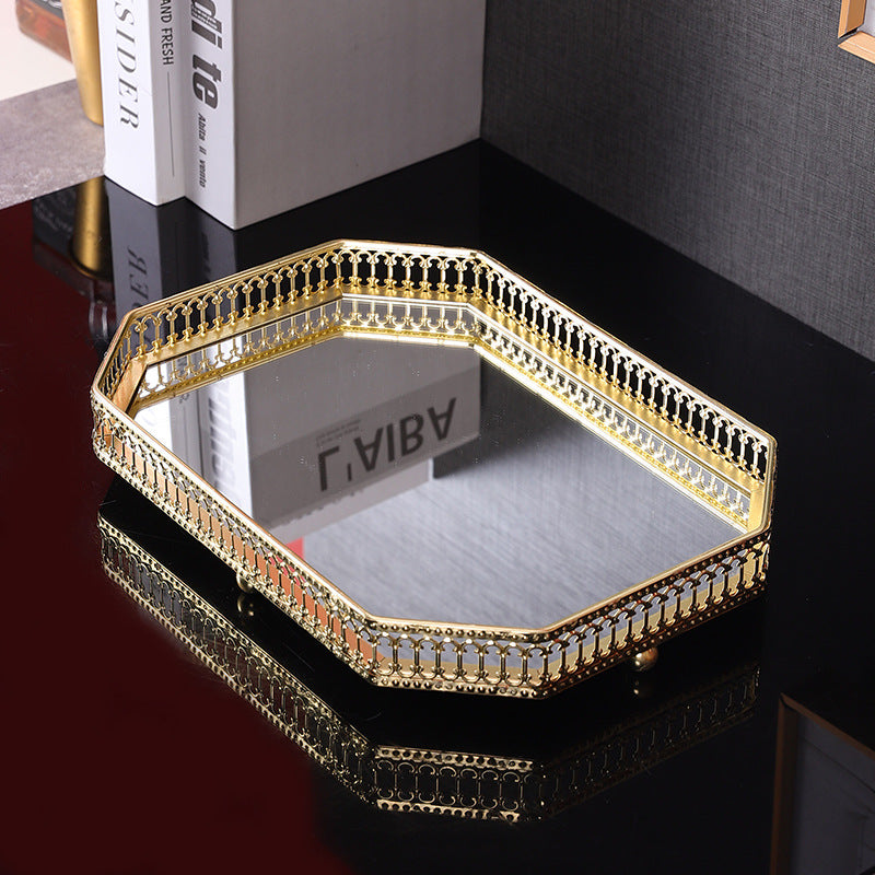 Elegant Mirrored Decorative Serving Tray Homeandso