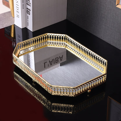 Elegant Mirrored Decorative Serving Tray Homeandso