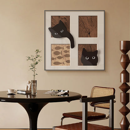 Decorative Framed Cat Artwork Homeandso