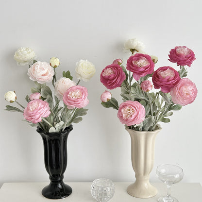 Realistic Faux Ranunculus Floral Arrangement