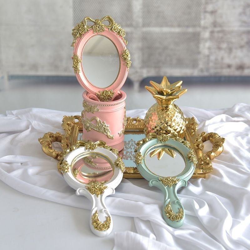 Vintage Floral Hand Mirror Homeandso