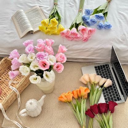 Realistic Silk Tulip Bouquet for Home Display