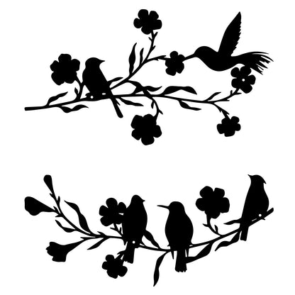 Decorative Bird and Flower Wall Art Homeandso