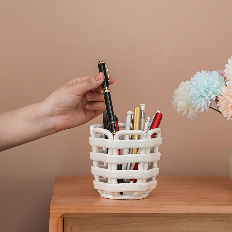 Decorative Ceramic Storage Basket Homeandso