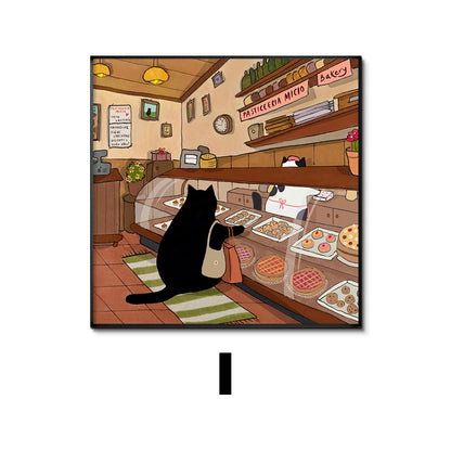 Whimsical Cat-Themed Art Print Homeandso
