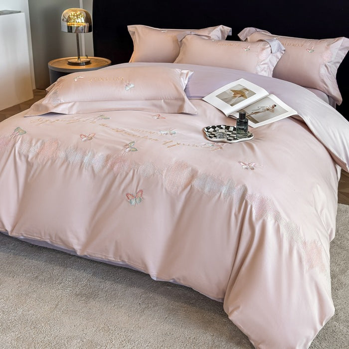 Luxurious Butterfly Embroidered Bedding Set Homeandso