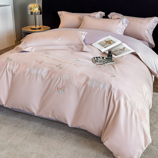 Luxurious Butterfly Embroidered Bedding Set Homeandso