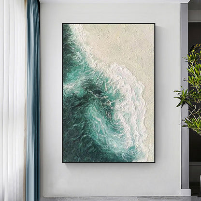 Coastal Waves Textured Canvas Art Homeandso