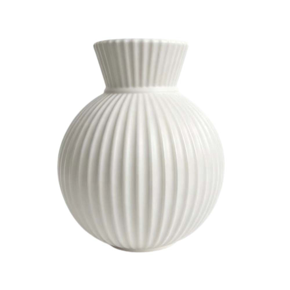 Elegant Ribbed Ceramic Vase
