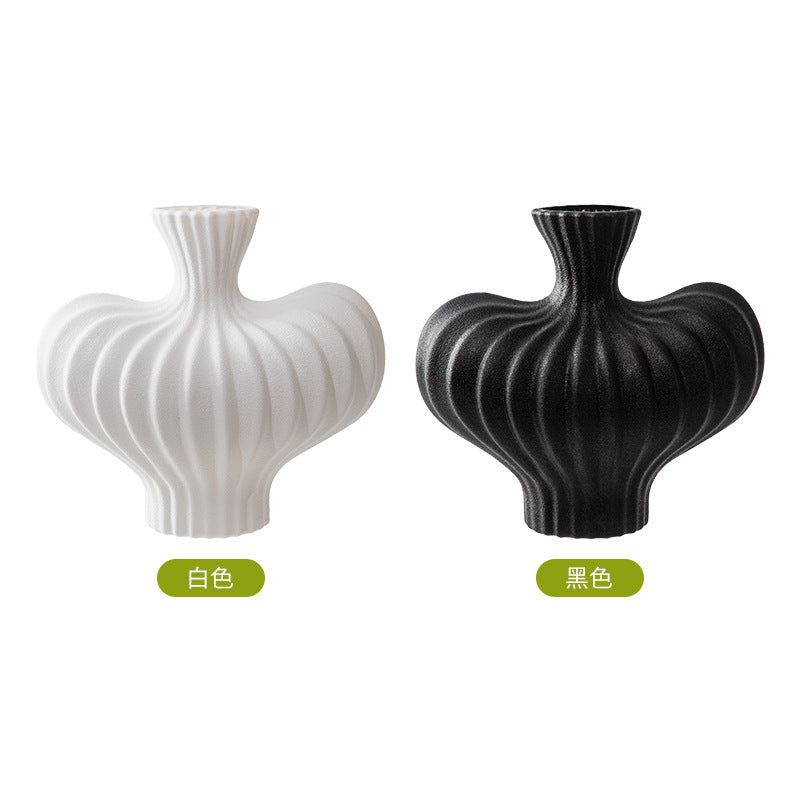 Decorative Ribbed Ceramic Vase Homeandso