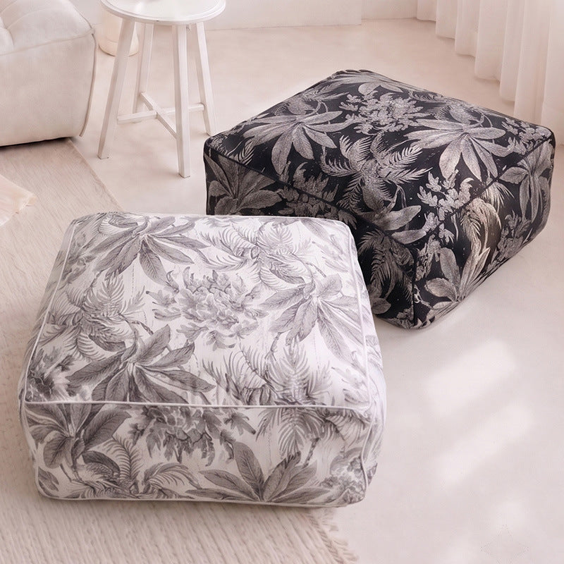 Decorative Floral Print Floor Pouf