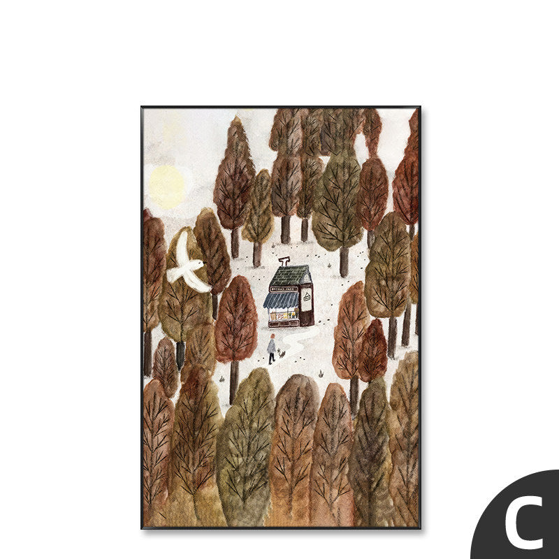 Playful Animal Illustration Canvas Wall Art Homeandso