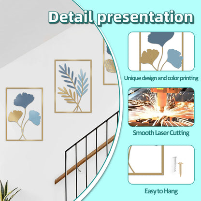 Metal Botanical Wall Art Set Homeandso