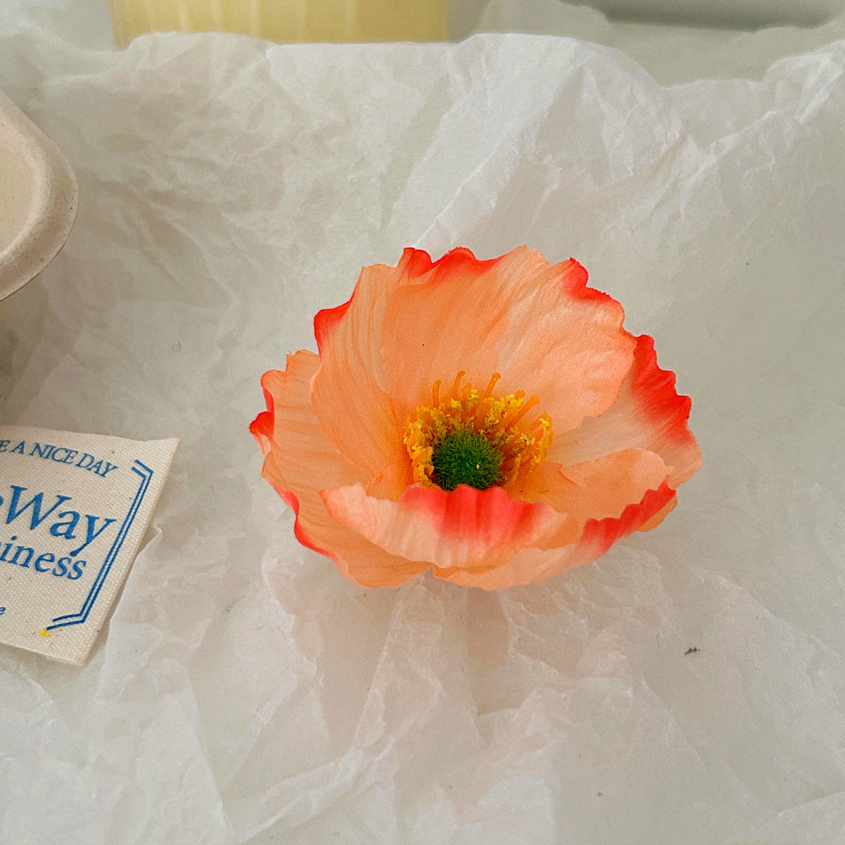 Realistic Fabric Flower Brooch