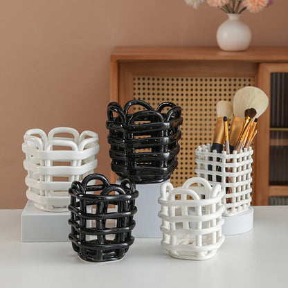 Decorative Ceramic Storage Basket Homeandso