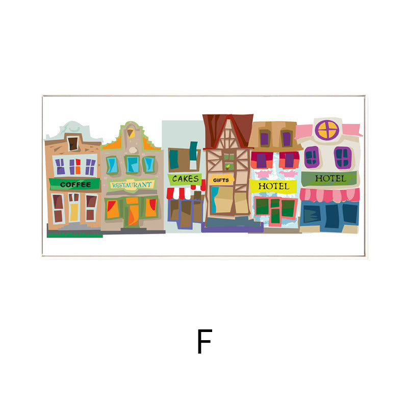 Framed Illustrative Cityscape Wall Art Homeandso