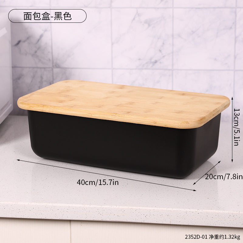 Bamboo and Black Storage Container Homeandso