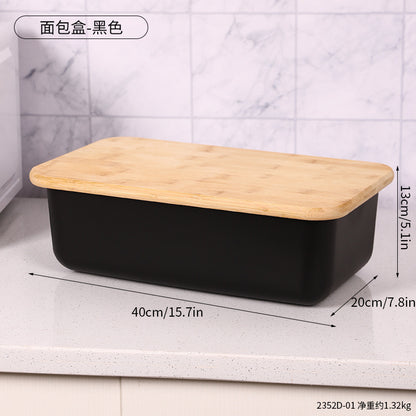 Bamboo and Black Storage Container Homeandso